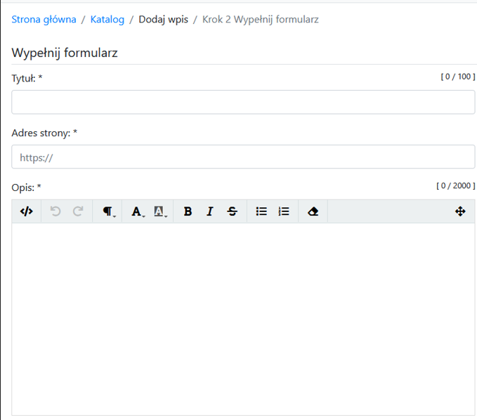 Wypełnij wymagane pola